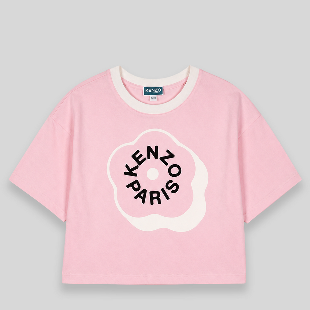 Kenzo Kids Flower Logo Cropped T-Shirt