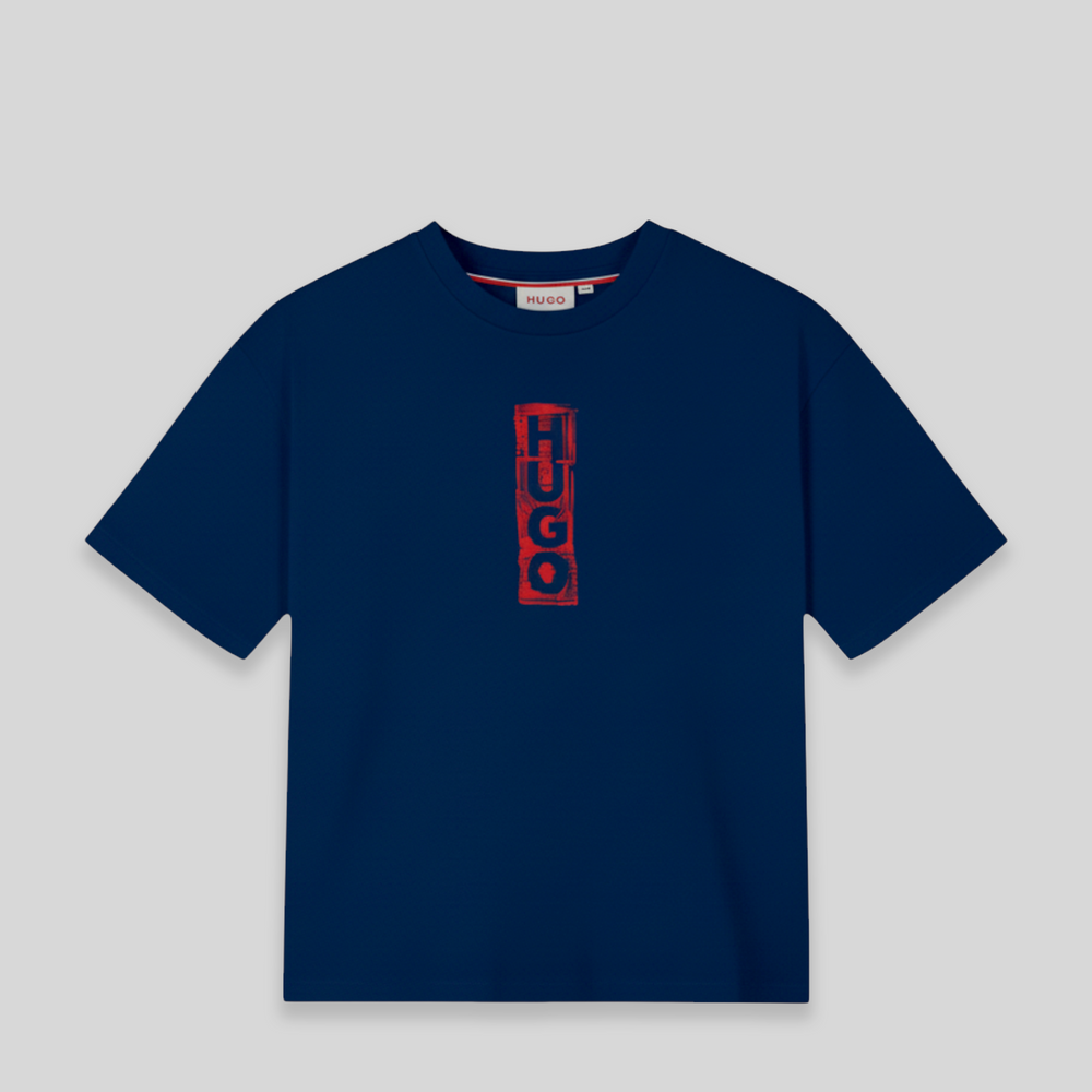 HUGO by Hugo Boss Kids Distressed Logo Oversize T-Shirt