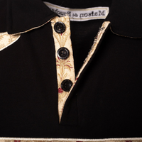MDB Brand Men's Tapestry Logo Polo Shirt - Black