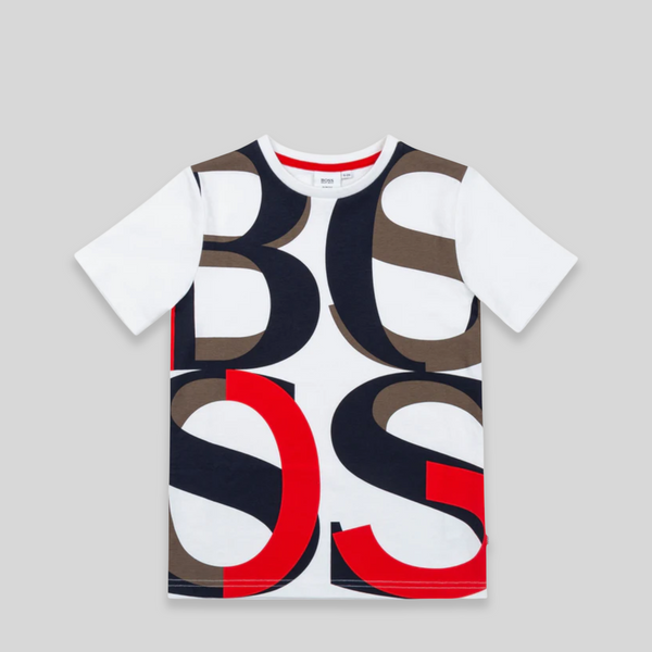 Hugo Boss Kids Large Text Logo T-Shirt