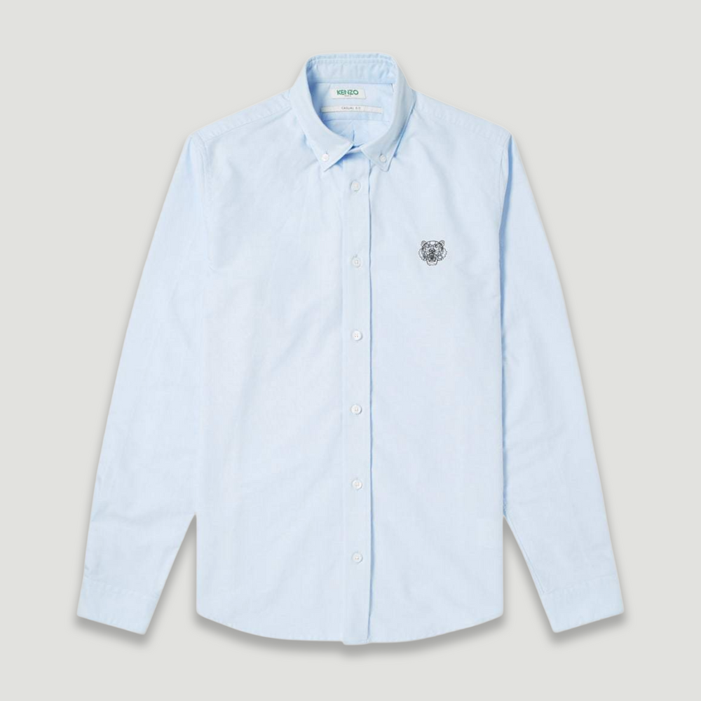 Kenzo Men's Tiger Patch Long Sleeve Woven Shirt
