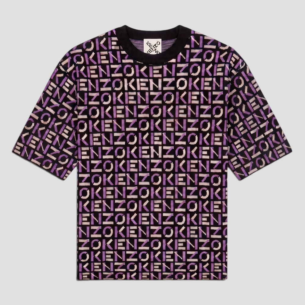 Kenzo Men's Oversize Monogram Short-Sleeve Jumper Shirt