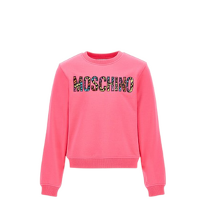 Moschino Kids Animal Print Logo Cotton Sweatshirt