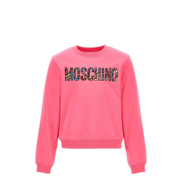 Moschino Kids Animal Print Logo Cotton Sweatshirt