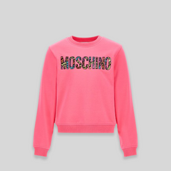 Moschino Kids Animal Print Logo Cotton Sweatshirt