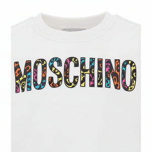 Moschino Kids Animal Print Logo Cotton Sweatshirt