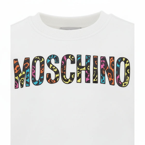 Moschino Kids Animal Print Logo Cotton Sweatshirt