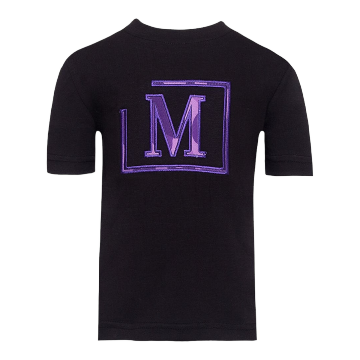 MDB Brand Kid's Classic M Embroidered Logo Camouflage Pattern Tee - Black w/ Vivid Color