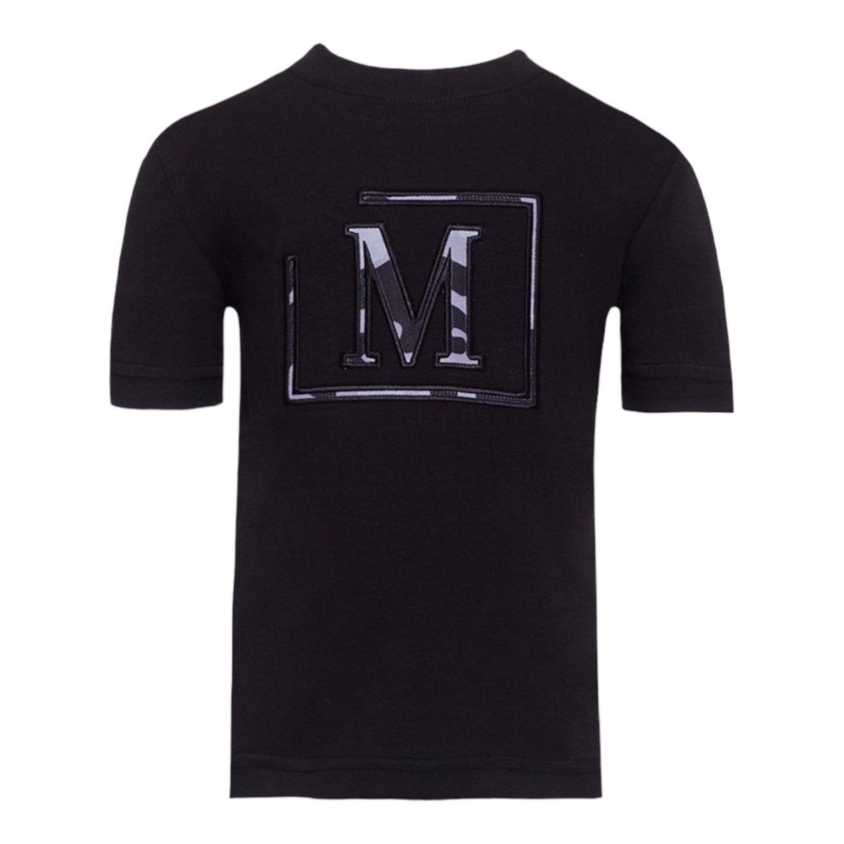 MDB Brand Kid's Classic M Embroidered Logo Camouflage Pattern Tee - Black w/ Neutral Color