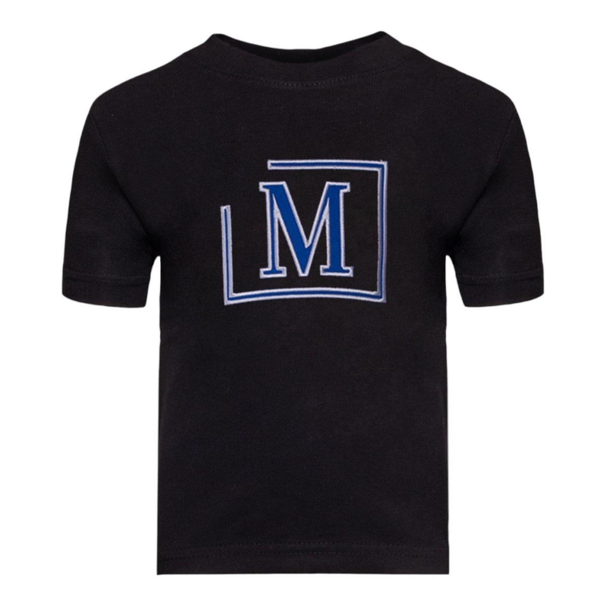 MDB Brand Kid's Classic M Embroidered Logo Tee - Black w/ White Outline Logo