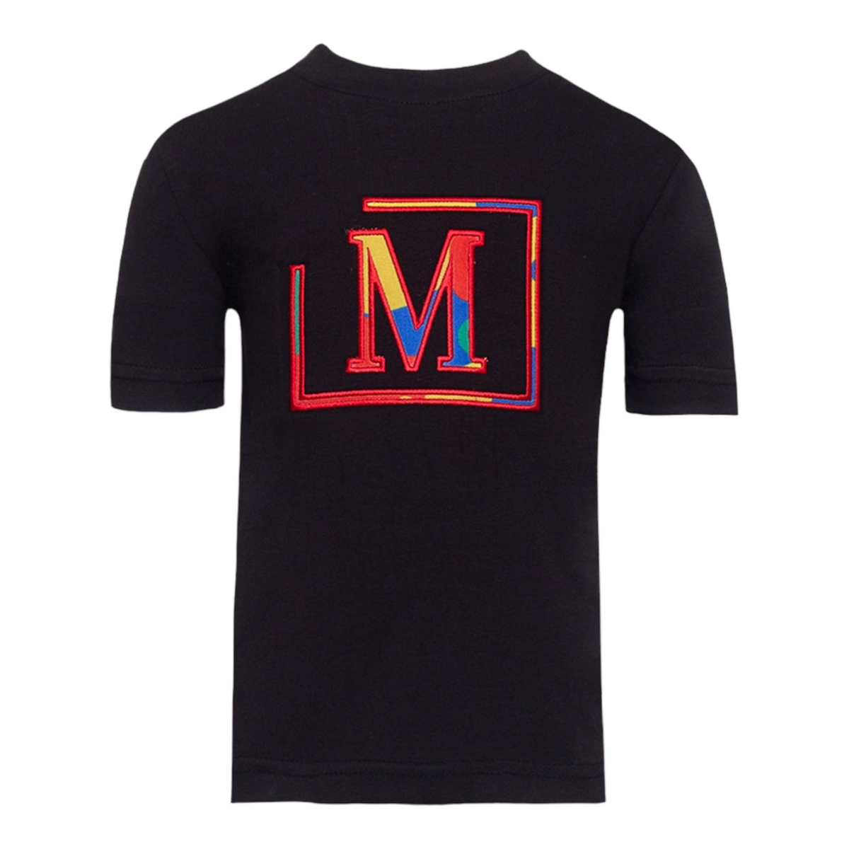 MDB Brand Kid's Classic M Embroidered Logo Camouflage Pattern Tee - Black w/ Vibrant Color