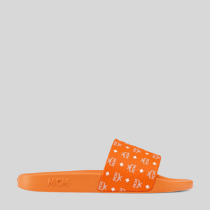 MCM Men's Monogram Print Rubber Slides