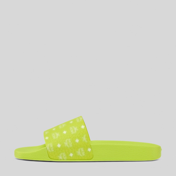 MCM Men's Monogram Print Rubber Slides