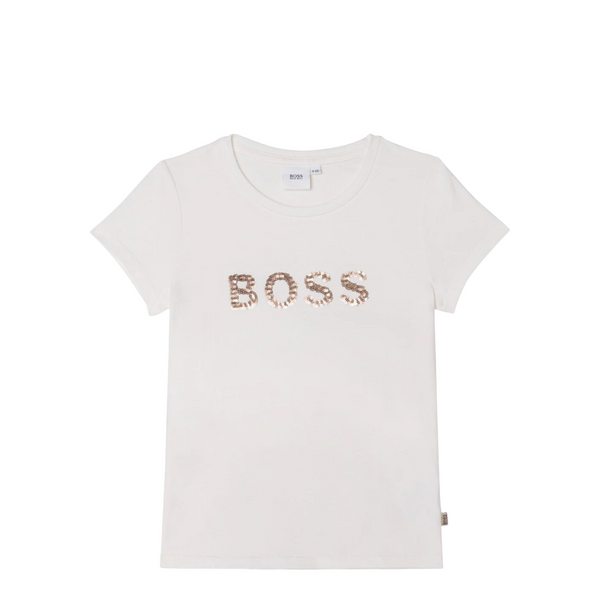 Hugo Boss Kids Girl's Sequin Logo T-Shirt