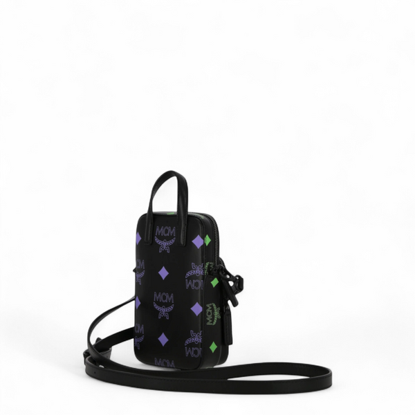 MCM Leather Crossbody in Color Splash Visetos Logo