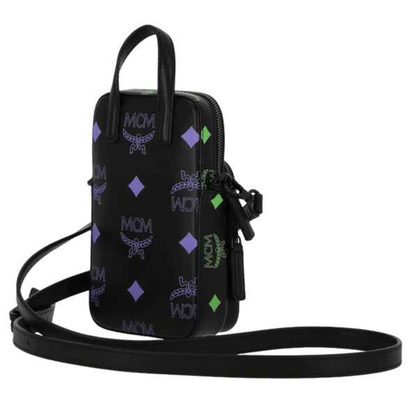 MCM Leather Crossbody in Color Splash Visetos Logo