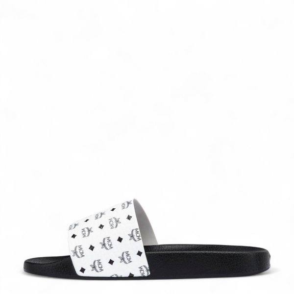MCM Men's Monogram Print Rubber Slides