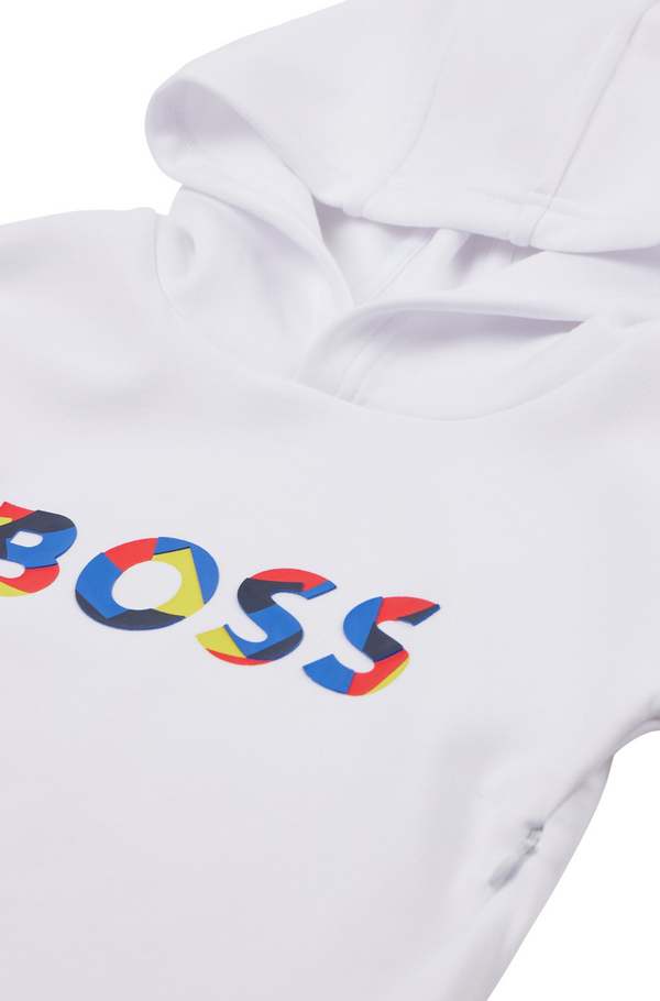 Hugo Boss Kids Multicolored 3D Logo Double Jersey Hoodie Sweatshirt
