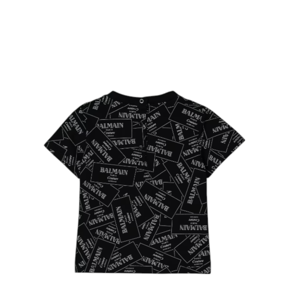 Balmain Kids Toddler's Monogram Label Logo T-Shirt