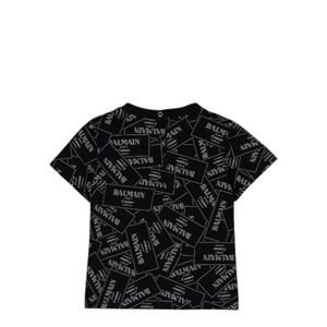 Balmain Kids Toddler's Monogram Label Logo T-Shirt