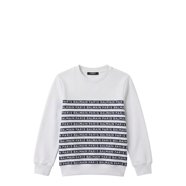 Balmain Kids Striped Logo Sweatshirt