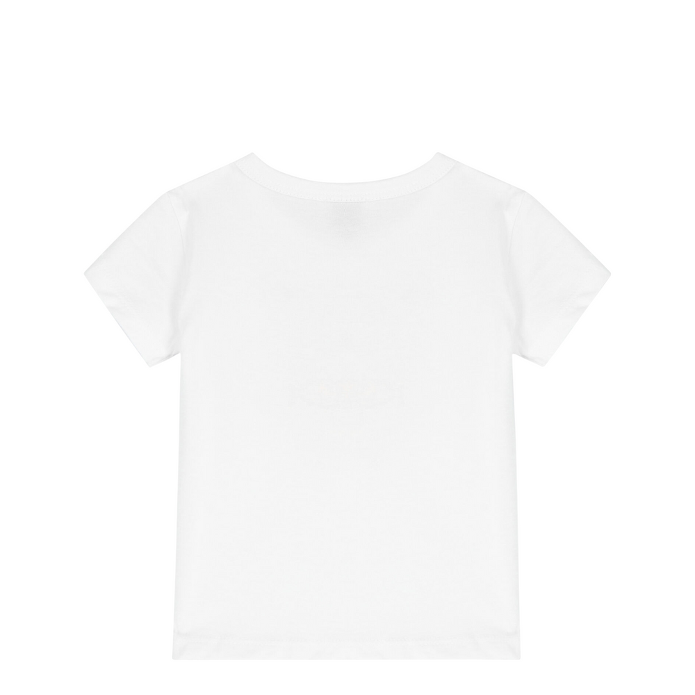 White t-shirt with Kenzo tiger logo on a white background