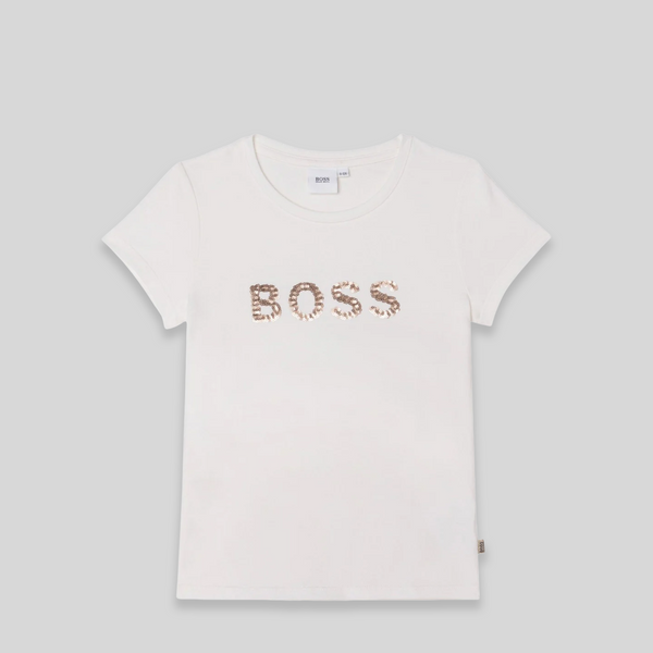 Hugo Boss Kids Girl's Sequin Logo T-Shirt