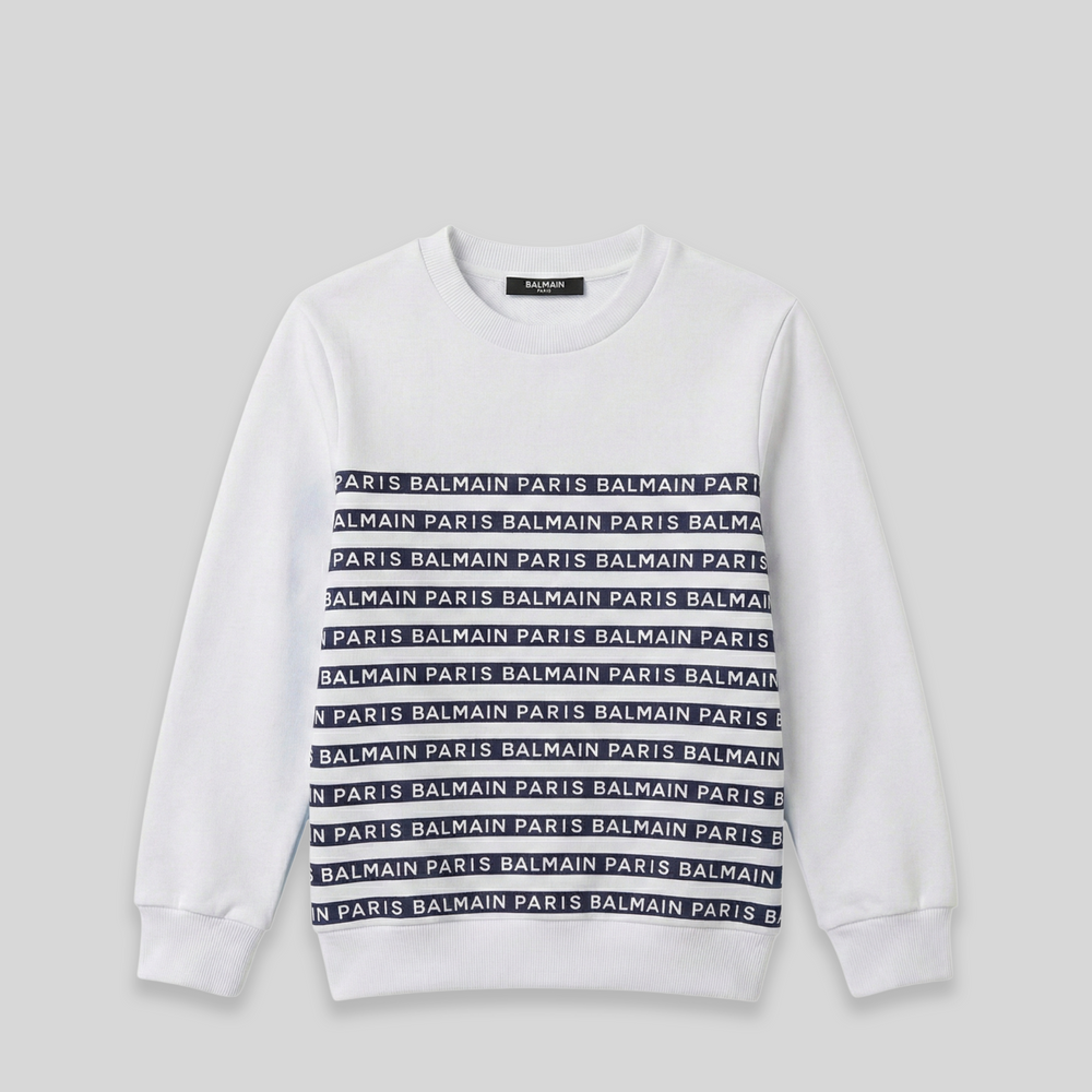 Balmain Kids Striped Logo Sweatshirt