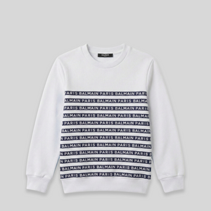 Balmain Kids Striped Logo Sweatshirt