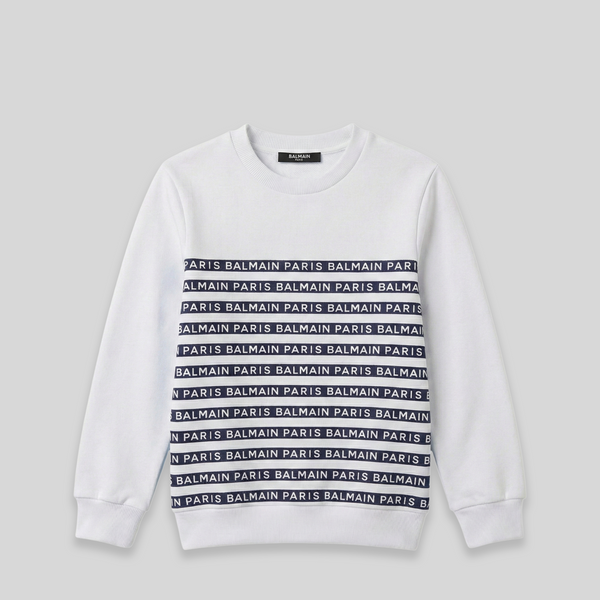 Balmain Kids Striped Logo Sweatshirt