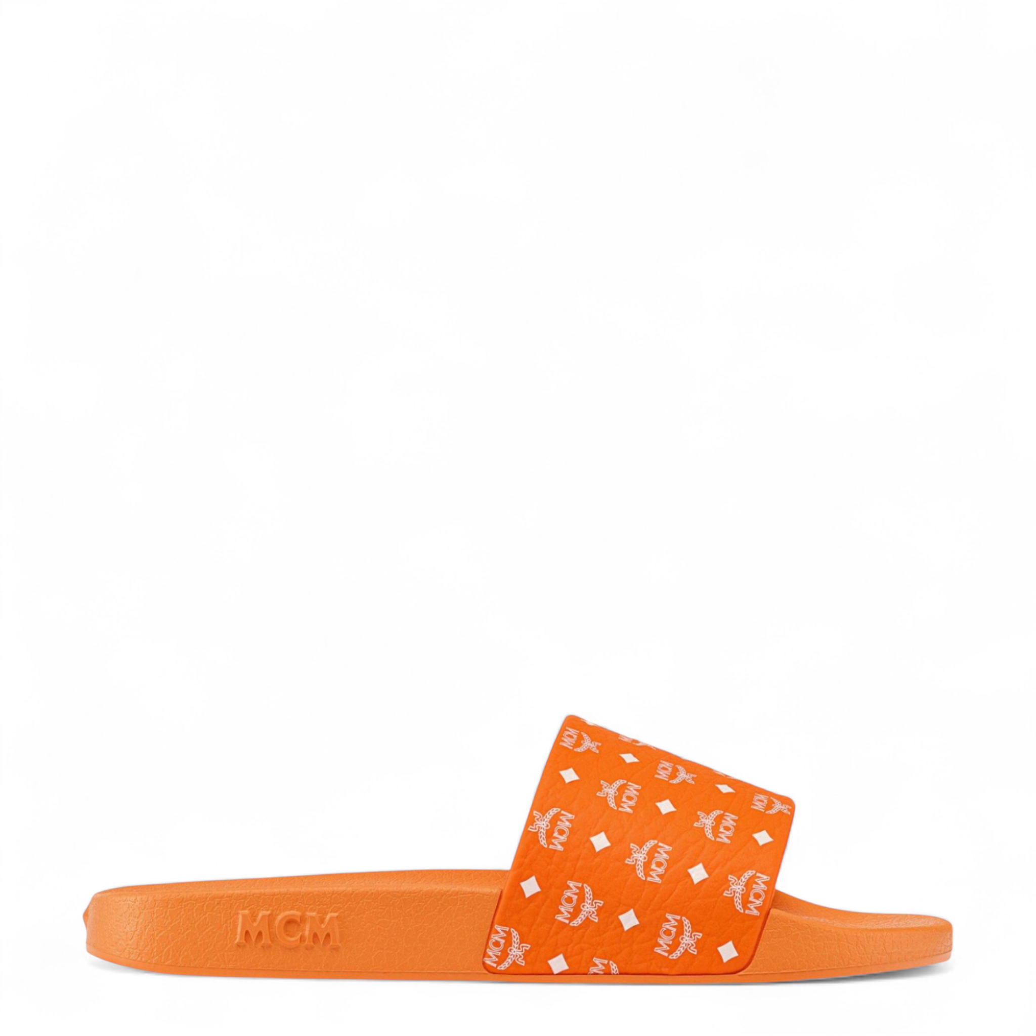 MCM Men's Monogram Print Rubber Slides MCM Men's Monogram Print Rubber Slides