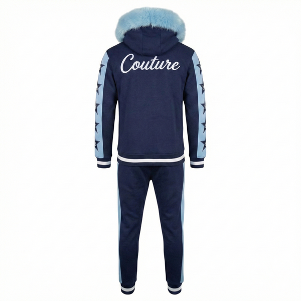 MDB Couture Men's M-Star Fur Hooded Sweatsuit