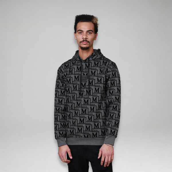 MDB Couture Men's Monogram Woven Hoodie Sweatshirt