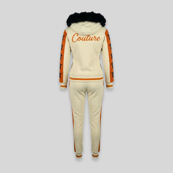 MDB Couture Women's M-Star Fur Hooded Sweatsuit