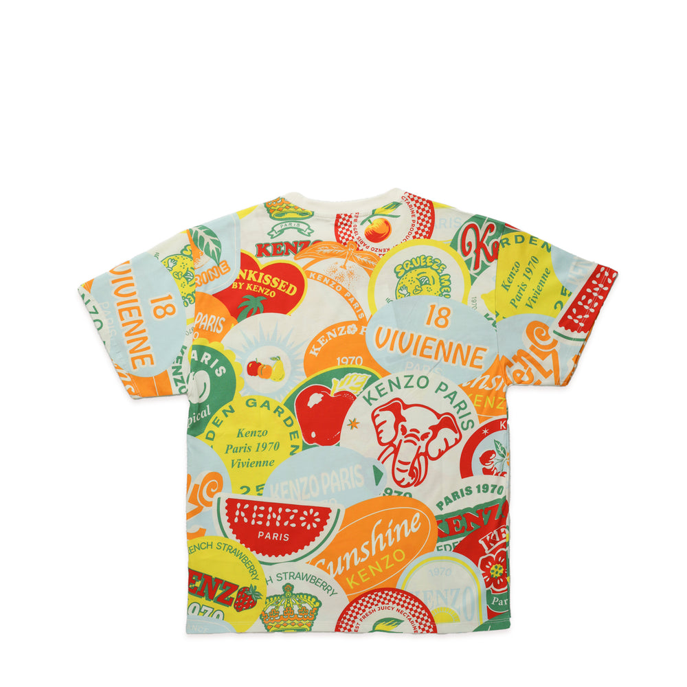 Kenzo Kids All-Over Print Fruit Sticker Logo T-Shirt
