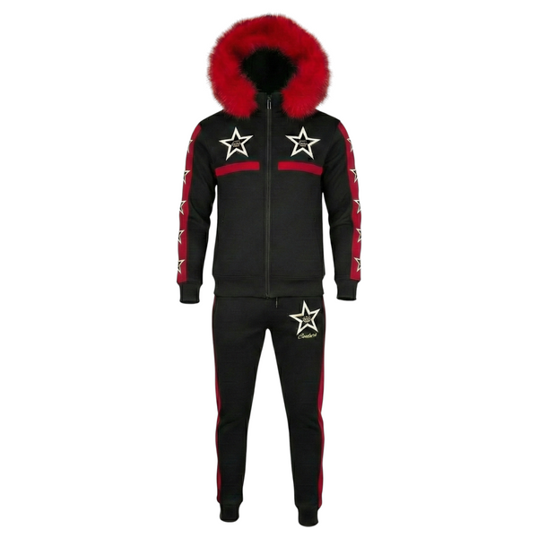 MDB Couture Men's M-Star Fur Hooded Sweatsuit