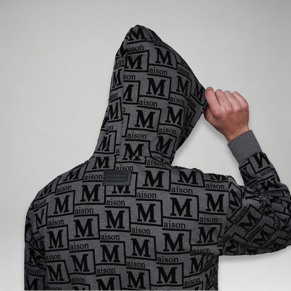 MDB Couture Men's Monogram Woven Hoodie Sweatshirt