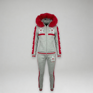 MDB Couture Women's M-Star Fur Hooded Sweatsuit