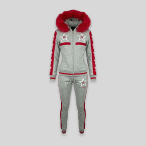 MDB Couture Women's M-Star Fur Hooded Sweatsuit