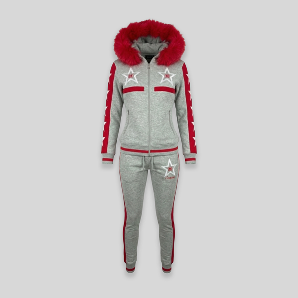 MDB Couture Women's M-Star Fur Hooded Sweatsuit