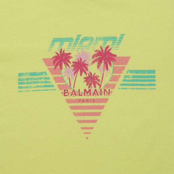 Balmain Kids Palm Tree Logo T-Shirt