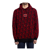 MDB Couture Men's Monogram Woven Hoodie Sweatshirt - Red