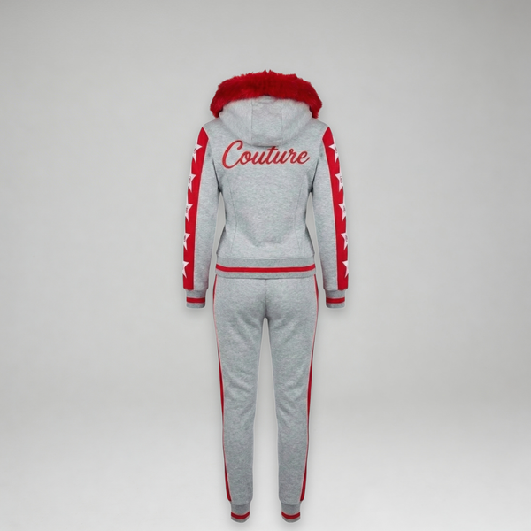 MDB Couture Women's M-Star Fur Hooded Sweatsuit