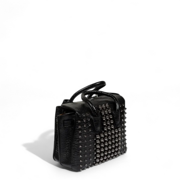 MCM Milla Pearl Studs Tote X Mini in Black