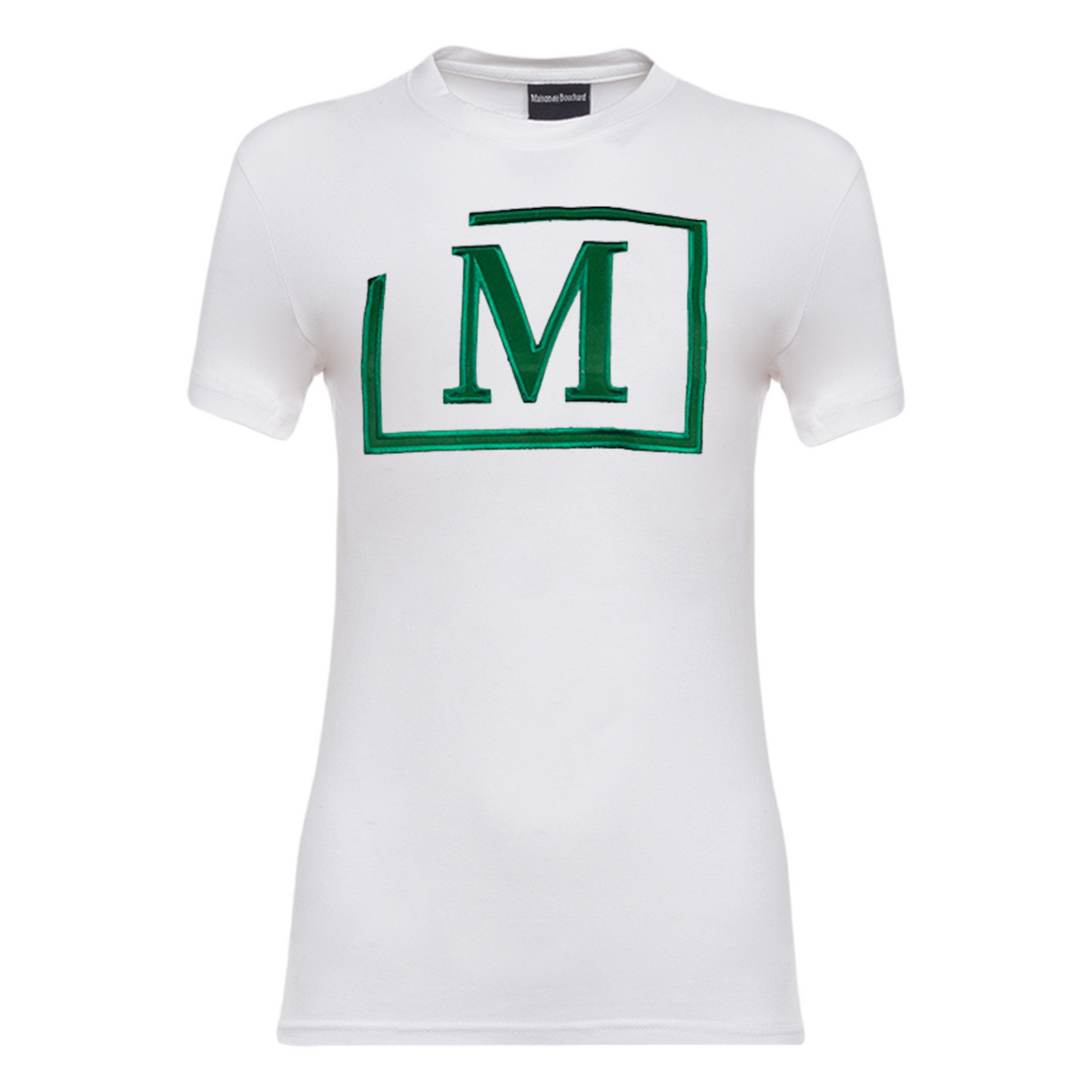 MDB Brand Women's Classic M Embroidered Logo Tee - White w/ Basic Color Logo