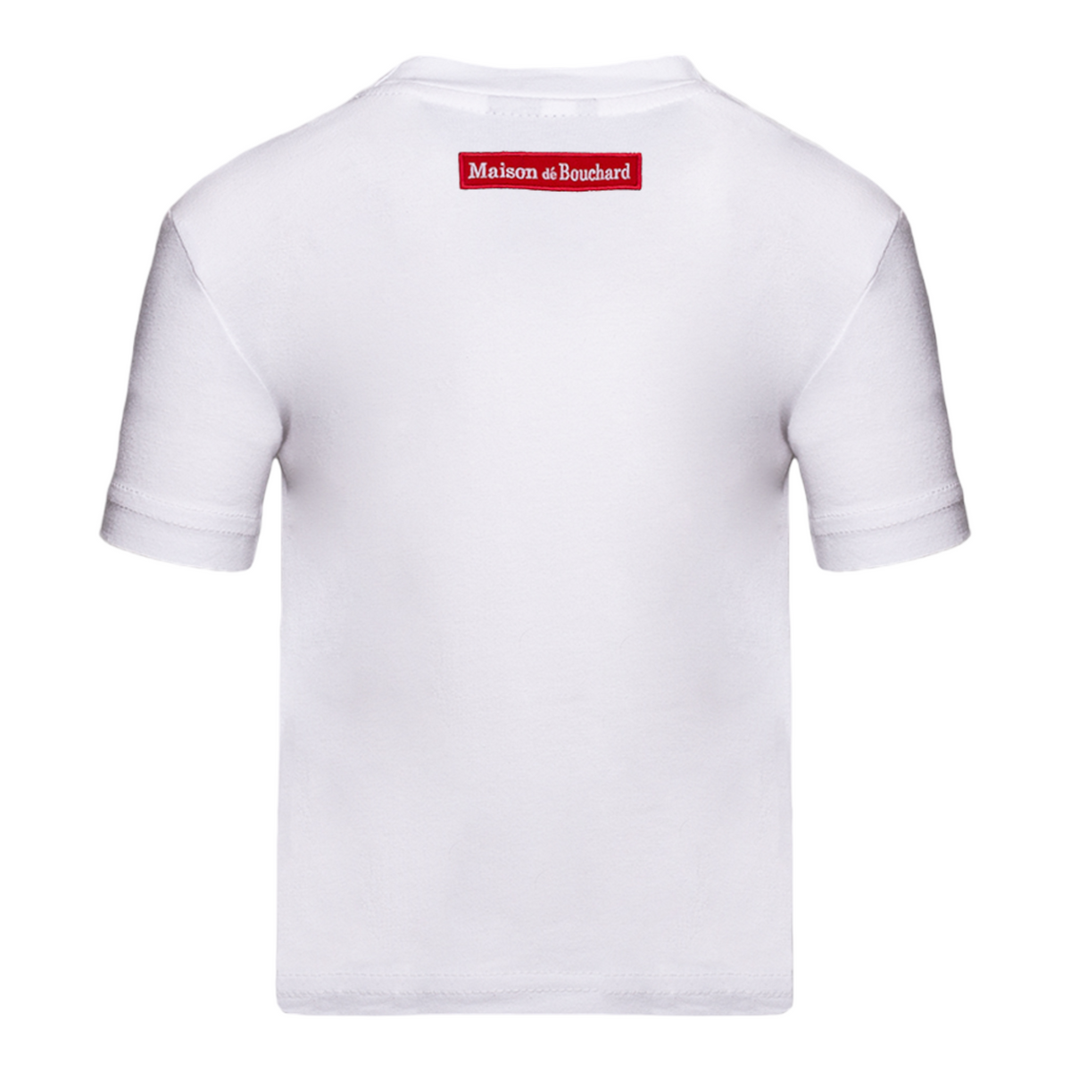 MDB Brand Kid's Classic M Embroidered Logo Tee - White w/ Red Logo