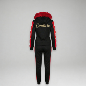 MDB Couture Women's M-Star Fur Hooded Sweatsuit