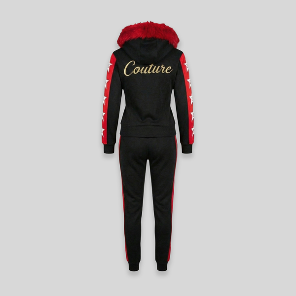 MDB Couture Women's M-Star Fur Hooded Sweatsuit