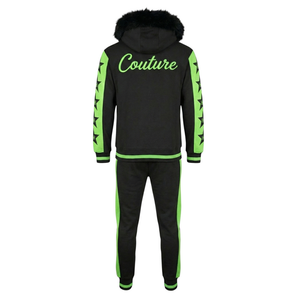 MDB Couture Men's M-Star Fur Hooded Sweatsuit