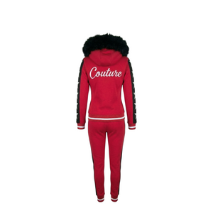 MDB Couture Women's M-Star Fur Hooded Sweatsuit